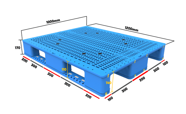 48x40 RFID Heavy Duty Industrial Plastic Rackable Pallets