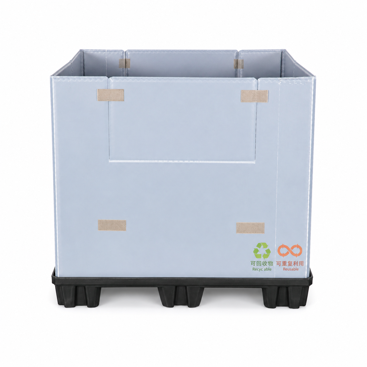 1100x1100 Twin-Sheet Plastic Sleeve Pack Container - Hump safety stop type