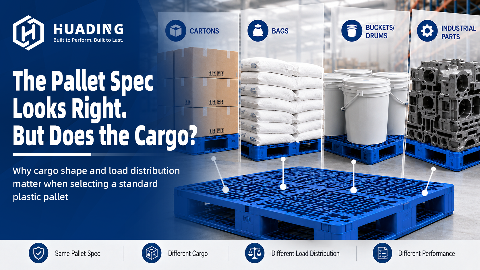 Huading standard plastic pallets for warehouse logistics factory handling and export packaging