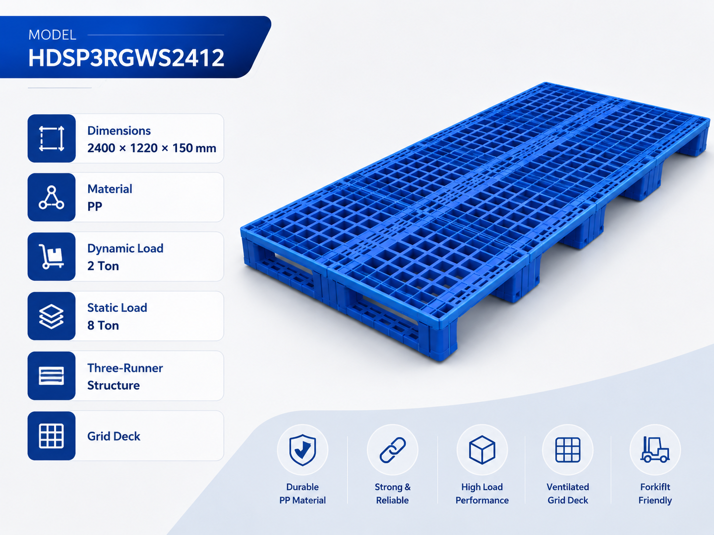 2400x1220x150 mm Modular Plastic Pallet