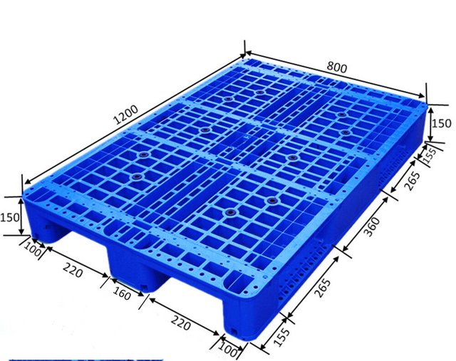 1200x1000 Three Runners Closed Deck Rackable Plastic Pallet 