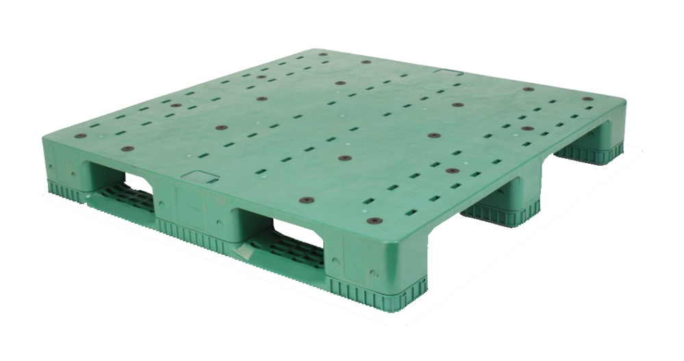 HD3RCWS1212C 1200x1200 Green Solid Top Plastic Racking Pallets