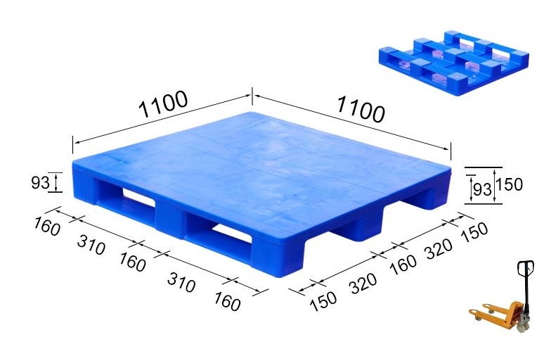 1100 x 1100 Heavy Duty Solid Top Rackable Plastic Pallets