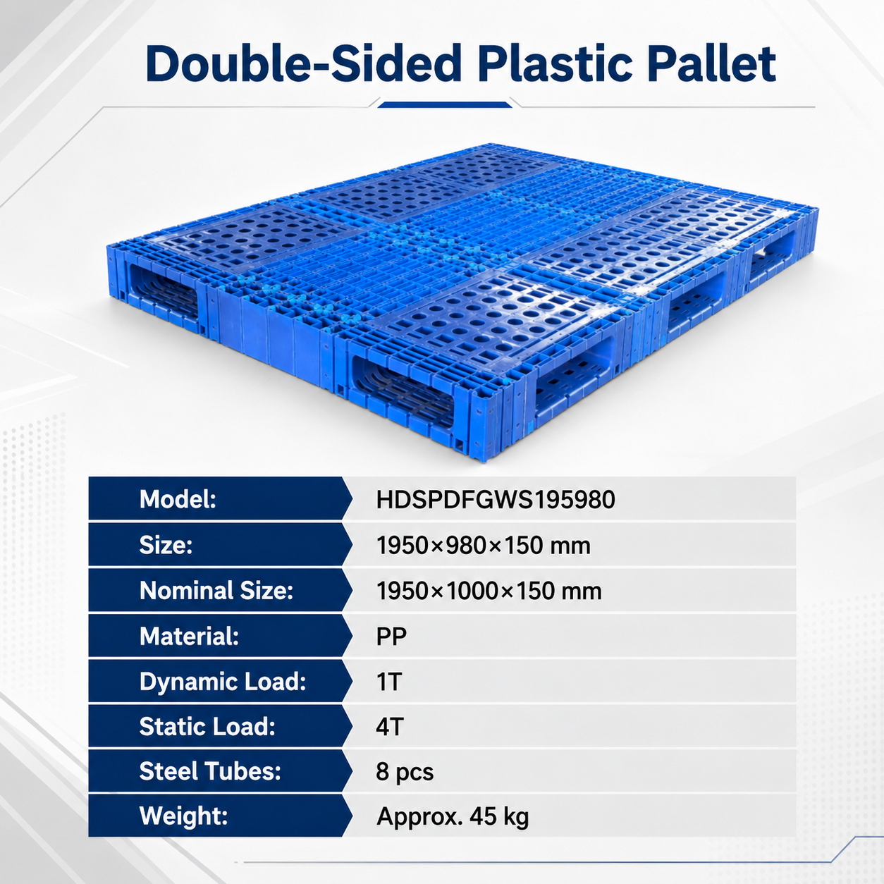 1950x980x150 mm Modular Plastic Pallet