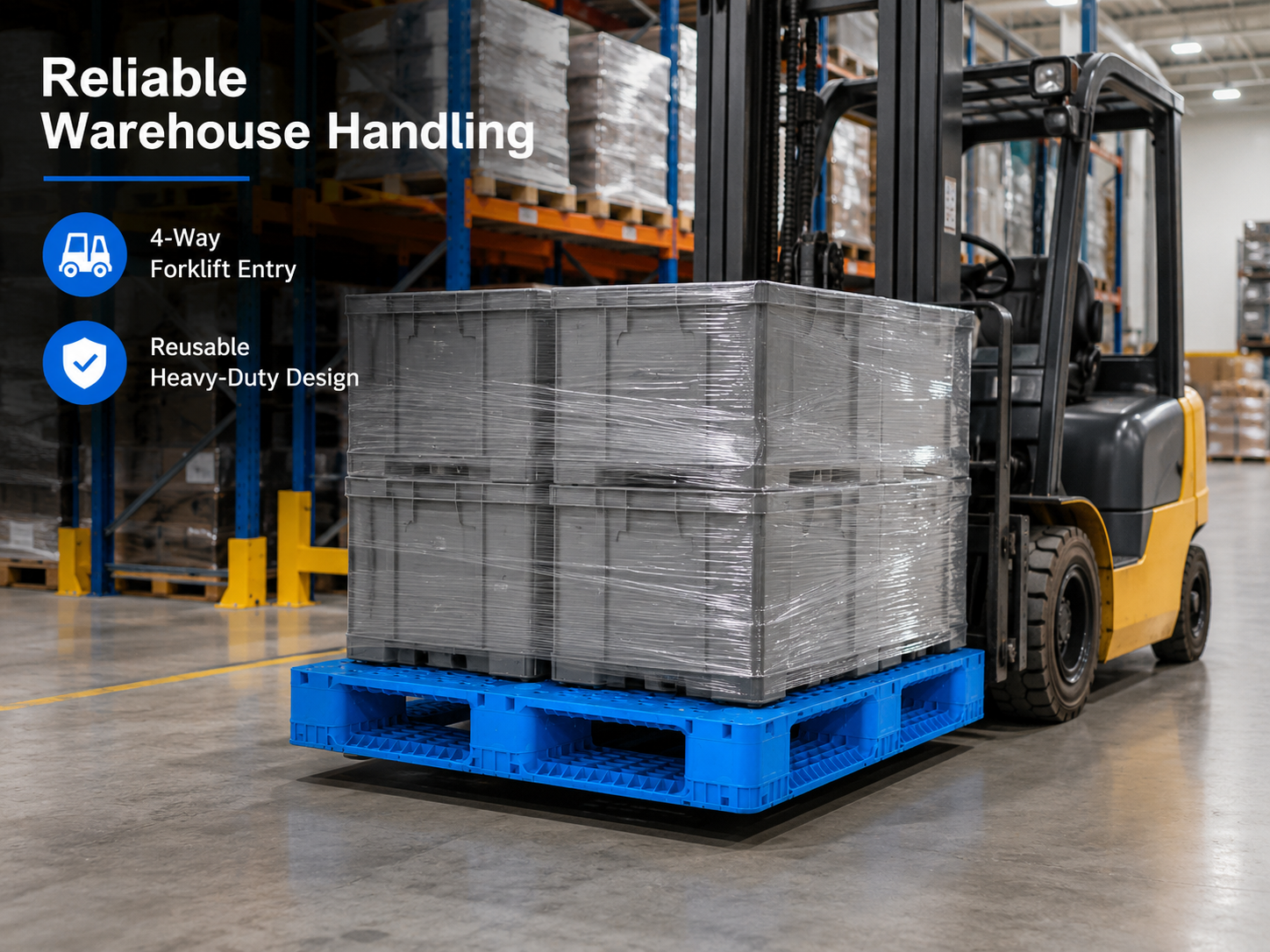 1200x1000x150 mm Full Perimeter Open Deck Plastic Pallet