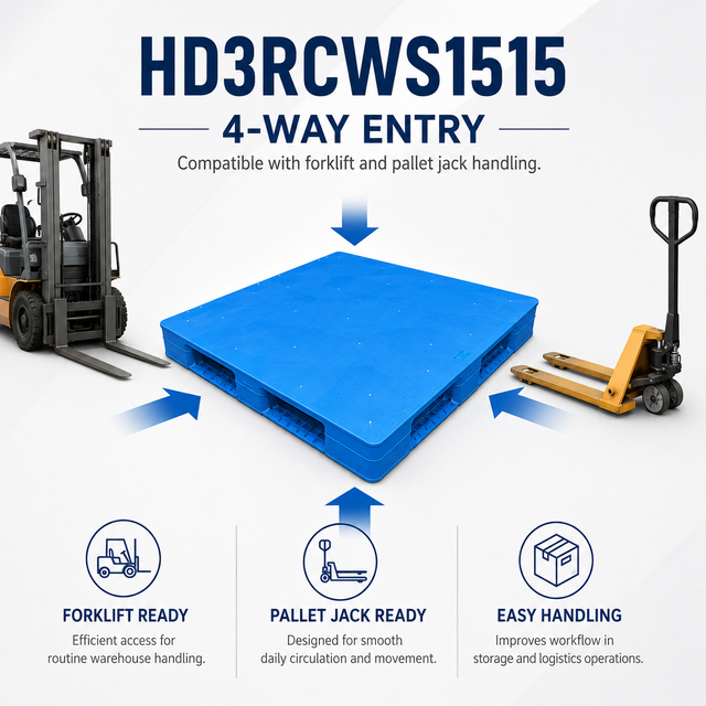 1500x1500x160 mm Three-Runner Solid Top Plastic Pallet