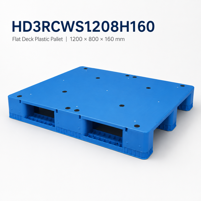 1200x800x160 mm Three-Runner Solid Top Plastic Pallet