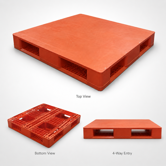 1200x1100x168 mm Double-Face Solid Top Plastic Pallet