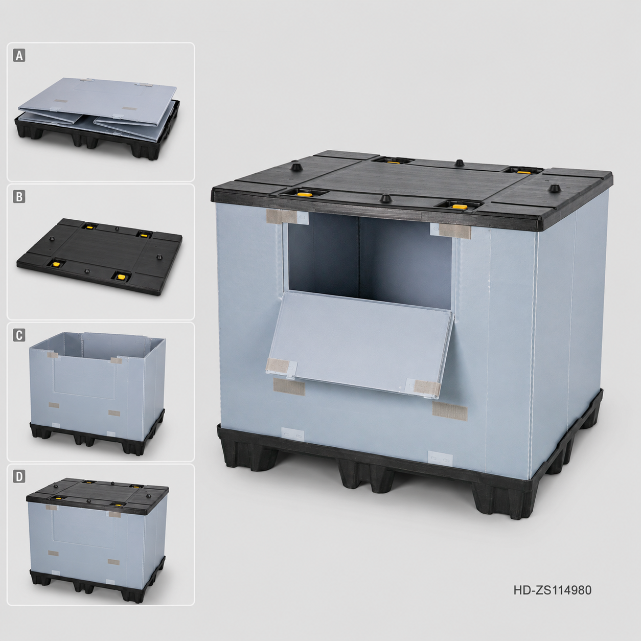 1140x980 Injection-Moulded 3-Runner Sleeve Pack Container