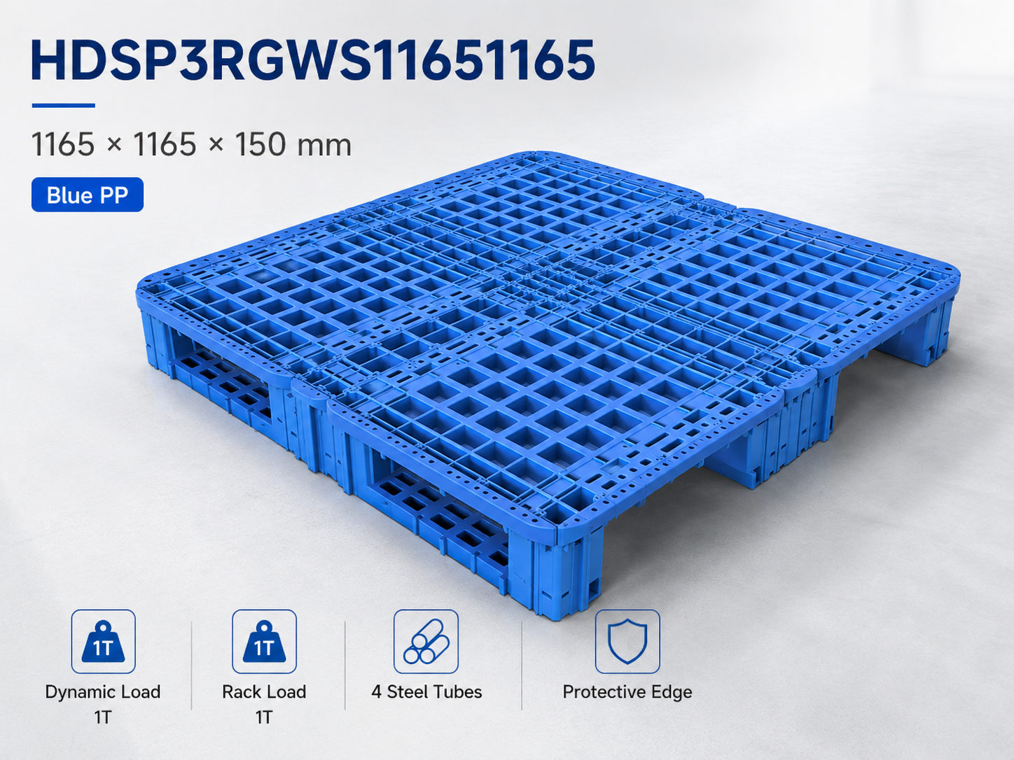 1165x1165x150 mm Modular Plastic Pallet