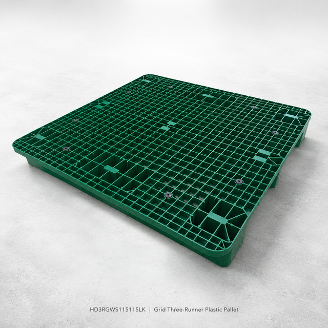 HD3RGWS115115LK Three-Runner Open Deck Plastic Pallet