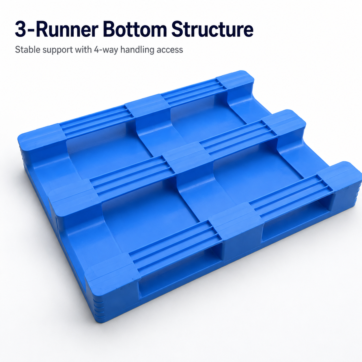 1200x1000x150 mm Three-Runner Solid Top Plastic Pallet