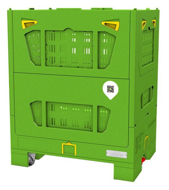 Grid Plastic Collapsible Pallet Box with Wheels