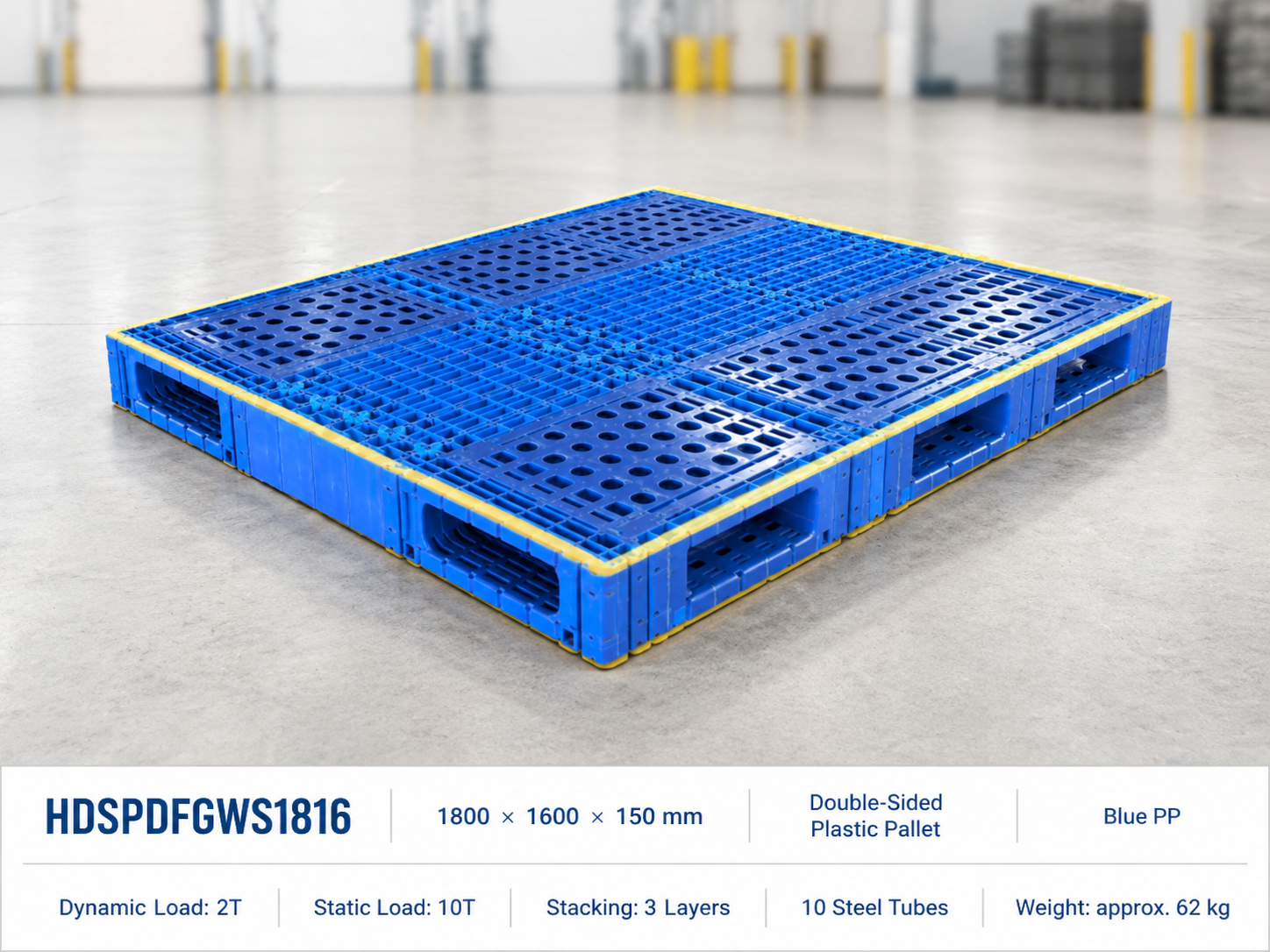 1800x1600x150 mm Modular Plastic Pallet