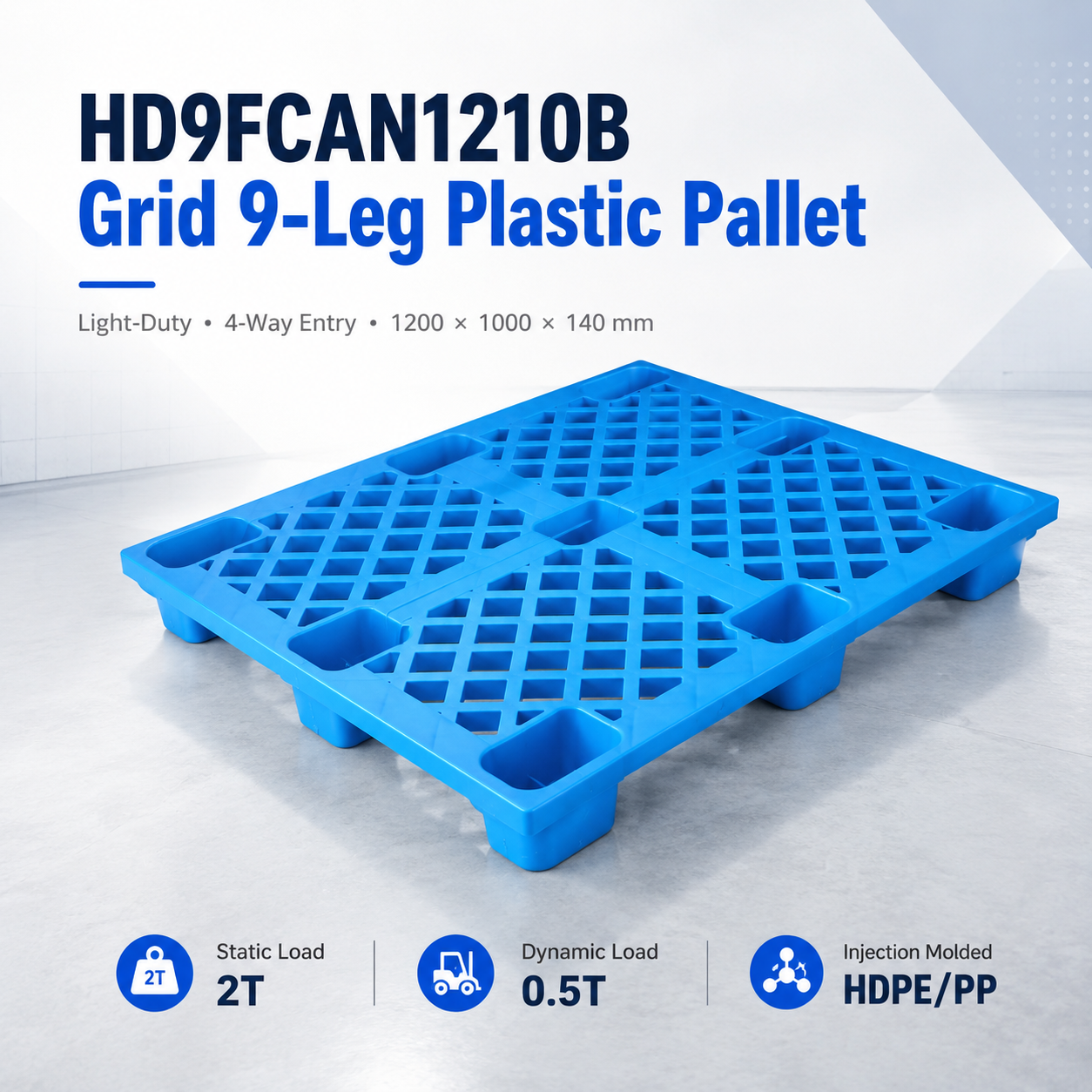 1200x1000x140 mm Nestable Plastic Pallet