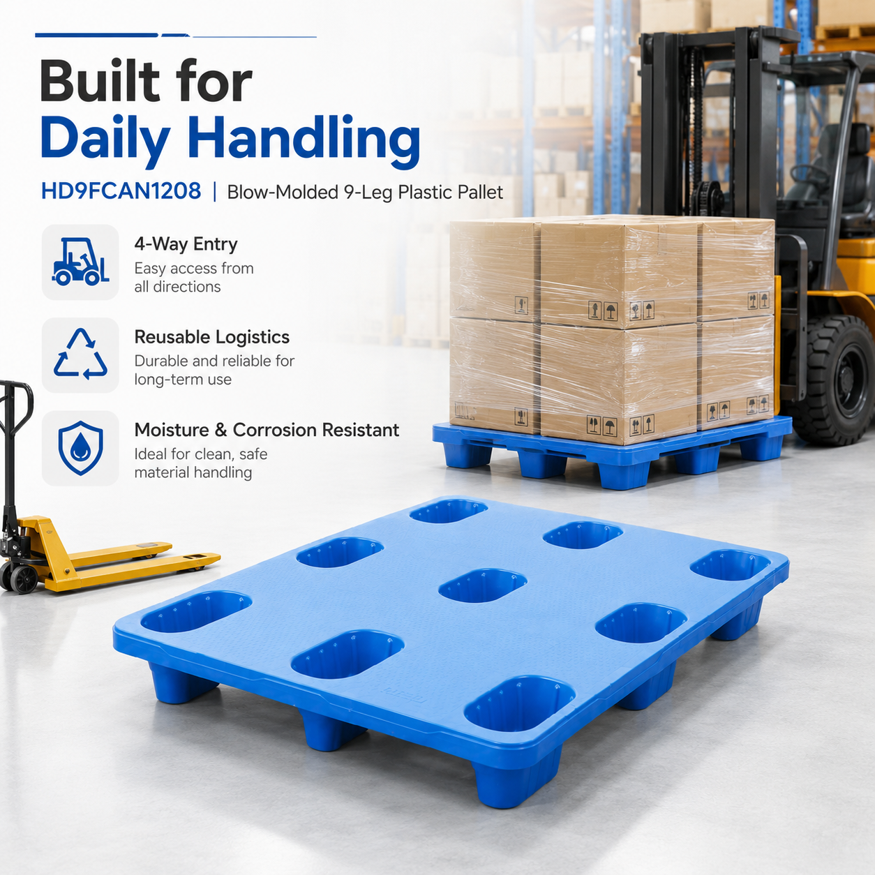 HD9FCAN1208 Nestable Plastic Pallet