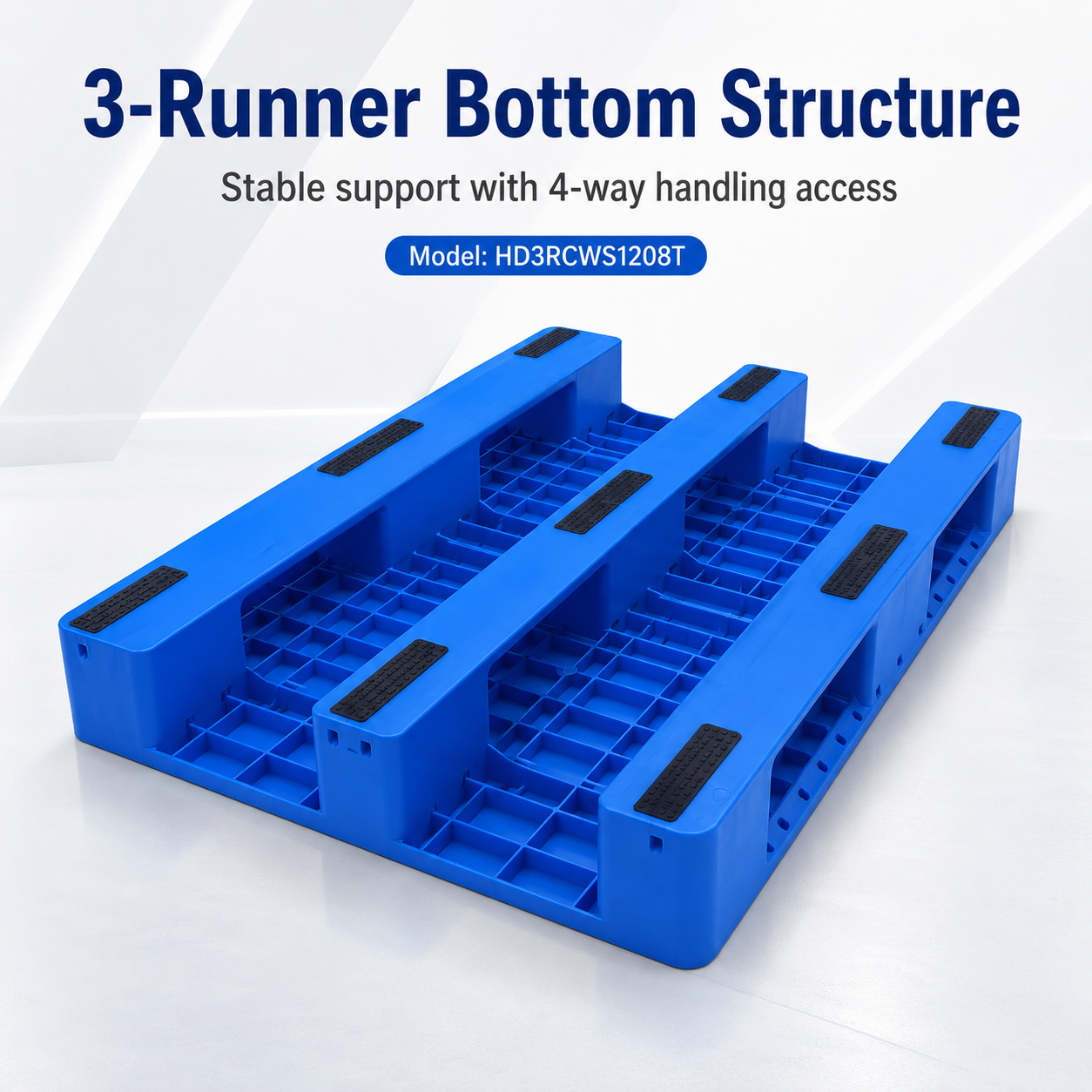 1200x800x150 mm Three-Runner Solid Top Plastic Pallet
