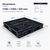 1100x1100x120 mm Full Perimeter Solid Top Plastic Pallet