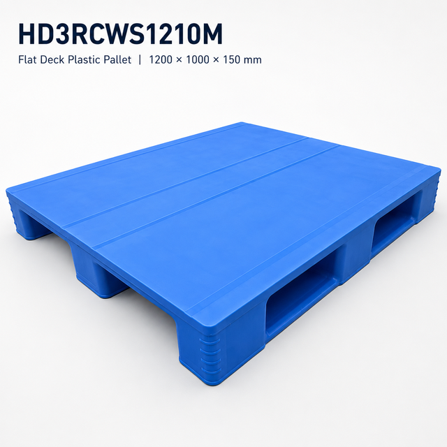 1200x1000x150 mm Three-Runner Solid Top Plastic Pallet