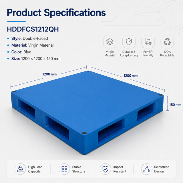 1200x1200x150 mm Double-Face Solid Top Plastic Pallet
