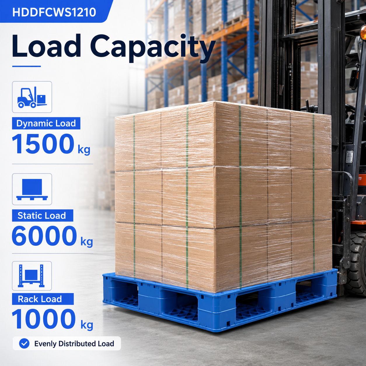 1200x1000x150 mm Double-Face Solid Top Plastic Pallet