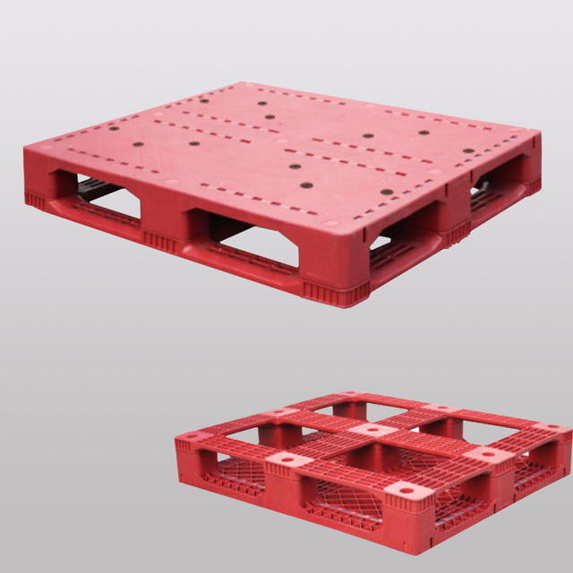 1200 x 1000 Red Anti-slip Flat Top Stackable Plastic Pallets