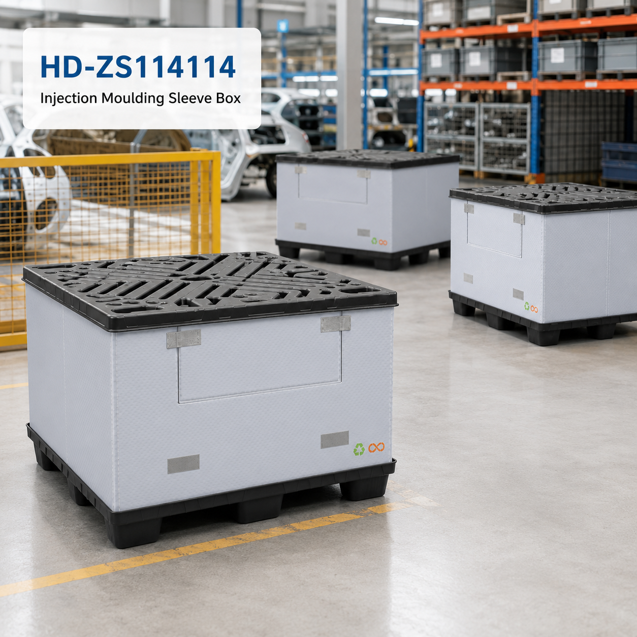 1140x1140 Injection-Moulded 3-Runner Sleeve Pack Container
