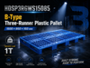 1500x850x150 mm Modular Plastic Pallet