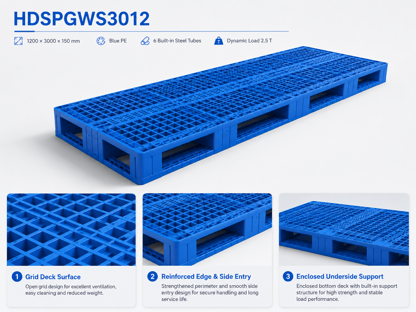 3000x1200x150 mm Modular Plastic Pallet