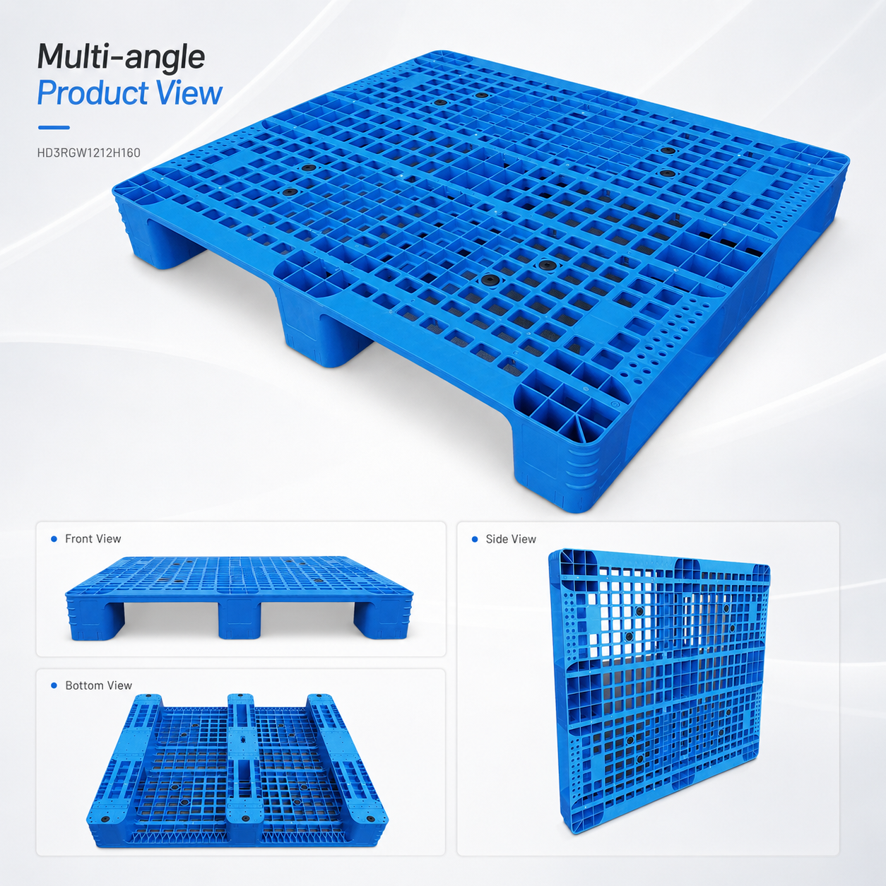 HD3RGW1212H160 Three-Runner Open Deck Plastic Pallet