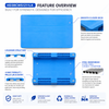 1200x1100x170 mm Three-Runner Solid Top Plastic Pallet