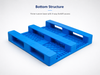 1000x1000x165 mm Three-Runner Solid Top Plastic Pallet