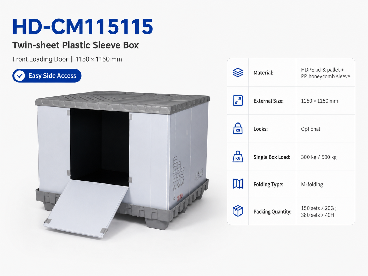 1150x1150 Twin-Sheet Plastic Sleeve Pack Container