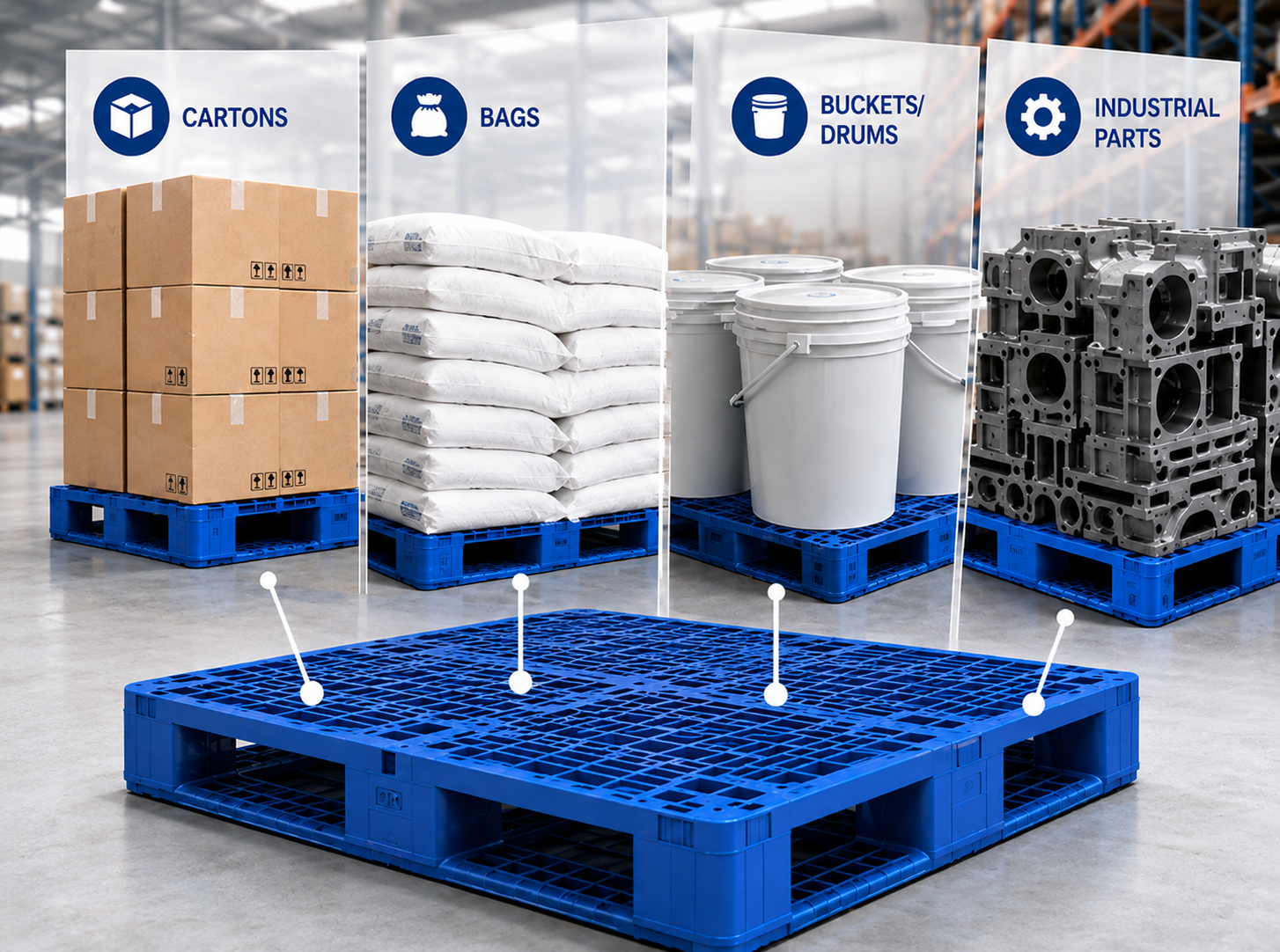 The load rating describes the pallet - it does not describe how your cargo will actually load it