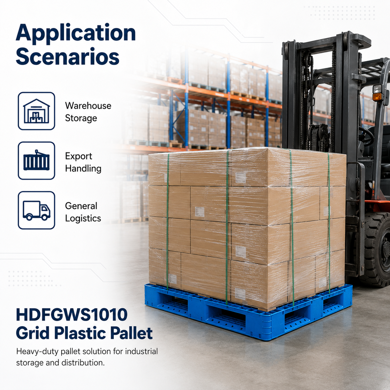 HDFGWS1010 Full Perimeter Open Deck Plastic Pallet