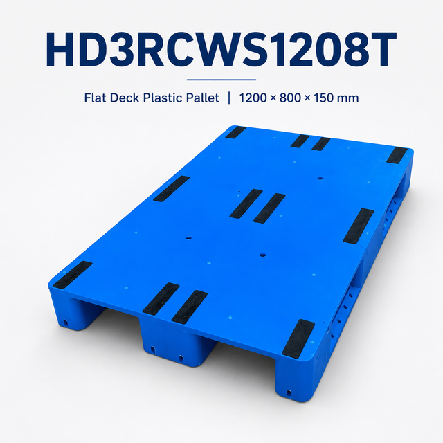 1200x800x150 mm Three-Runner Solid Top Plastic Pallet