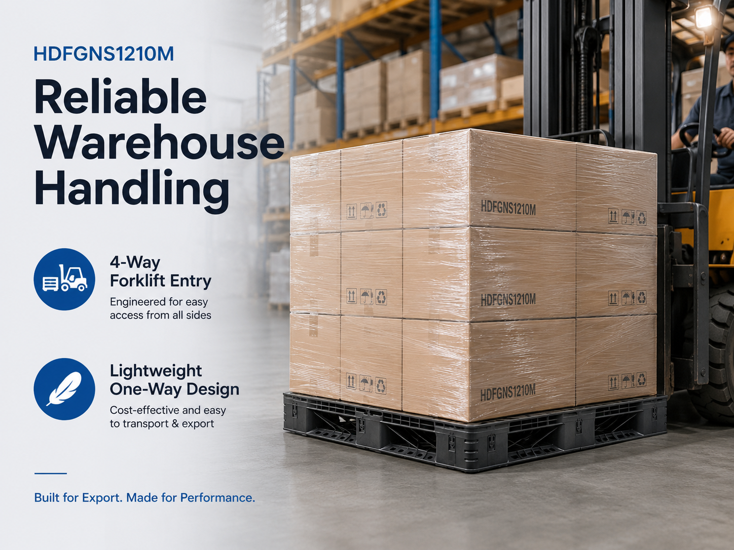 1200x1000x120 mm Full Perimeter Open Deck Plastic Pallet