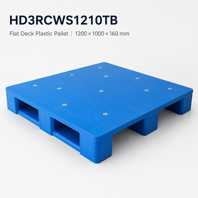 1200x1000x160 mm Three-Runner Solid Top Plastic Pallet
