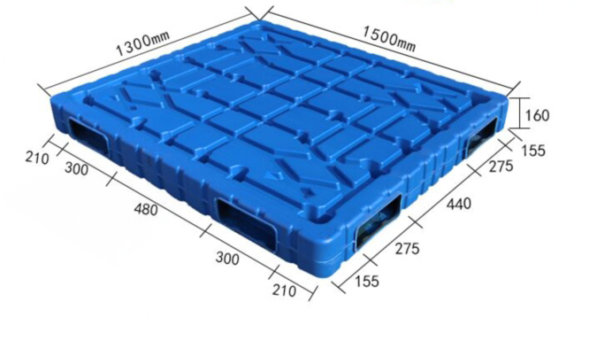 Strong Stackable Reversible HDPE Blow Molded Plastic Pallets