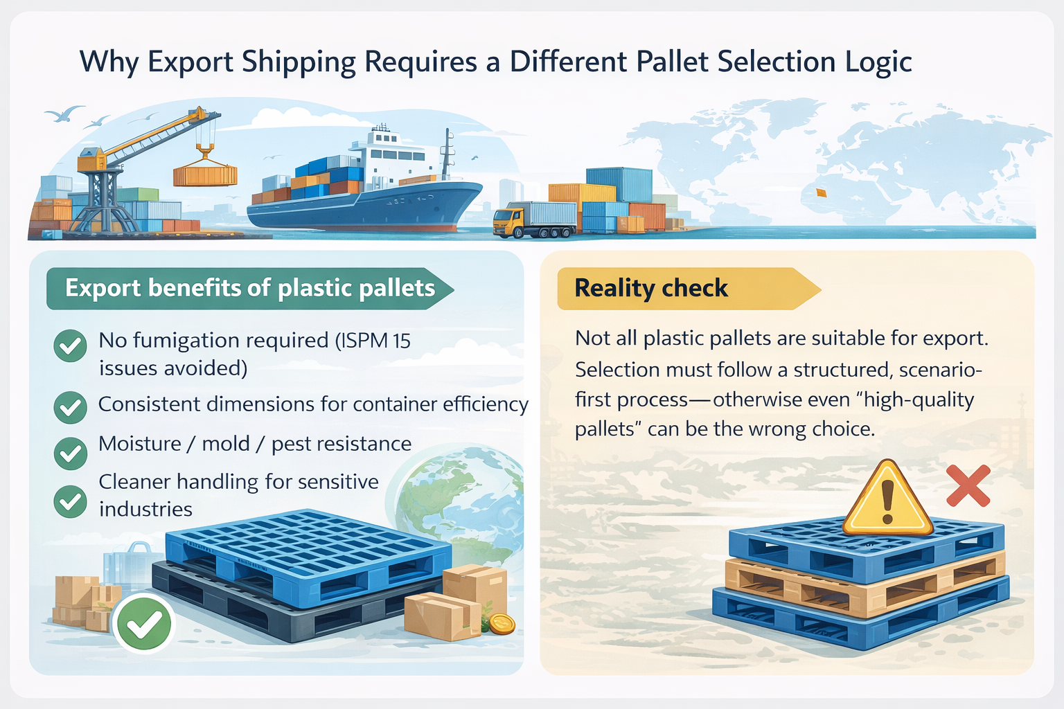 Why Export Shipping Requires a Different Pallet Selection Logic