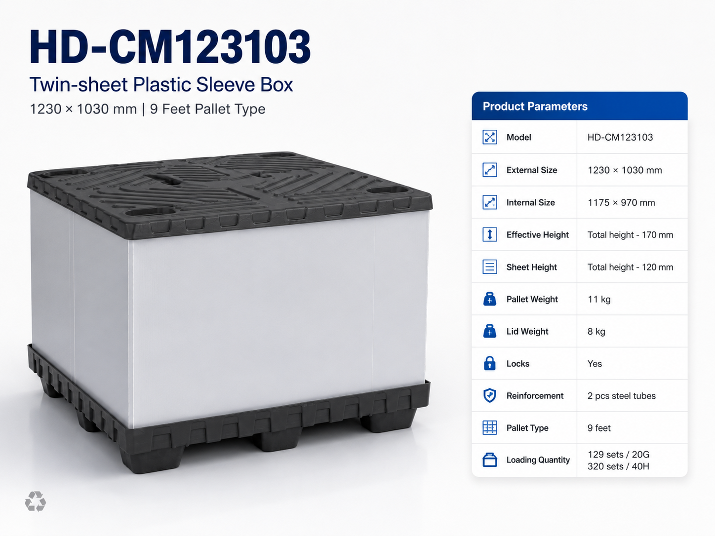 1230x1030 Twin-Sheet Plastic Sleeve Pack Container