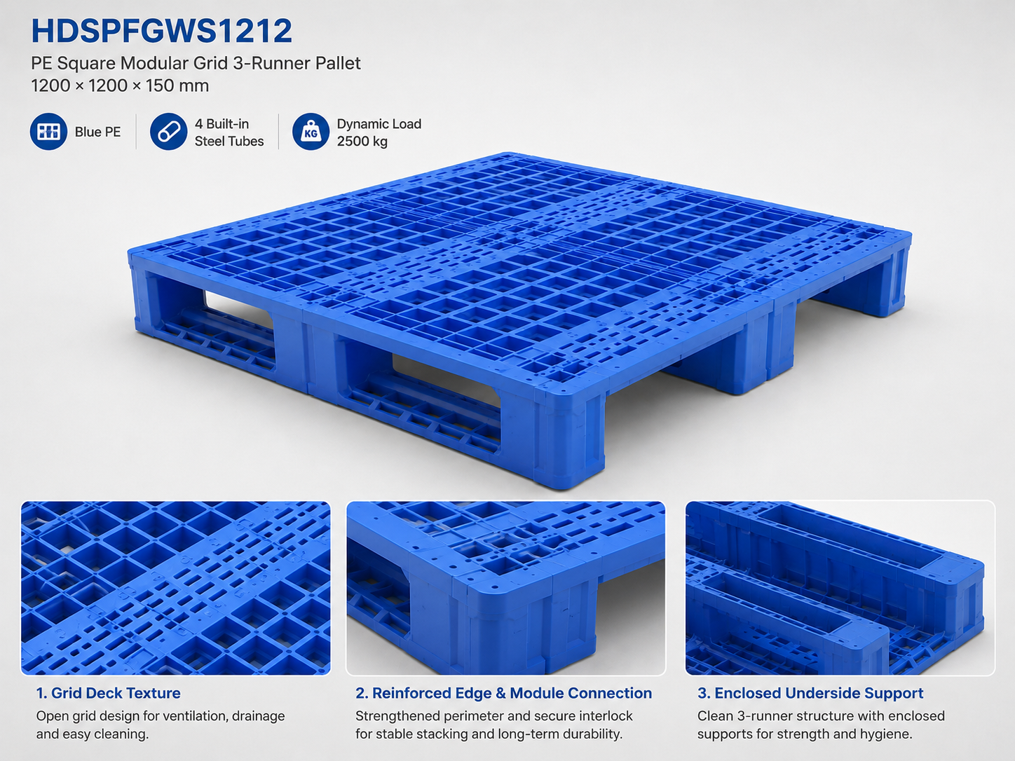 2200x1200x150 mm Modular Plastic Pallet