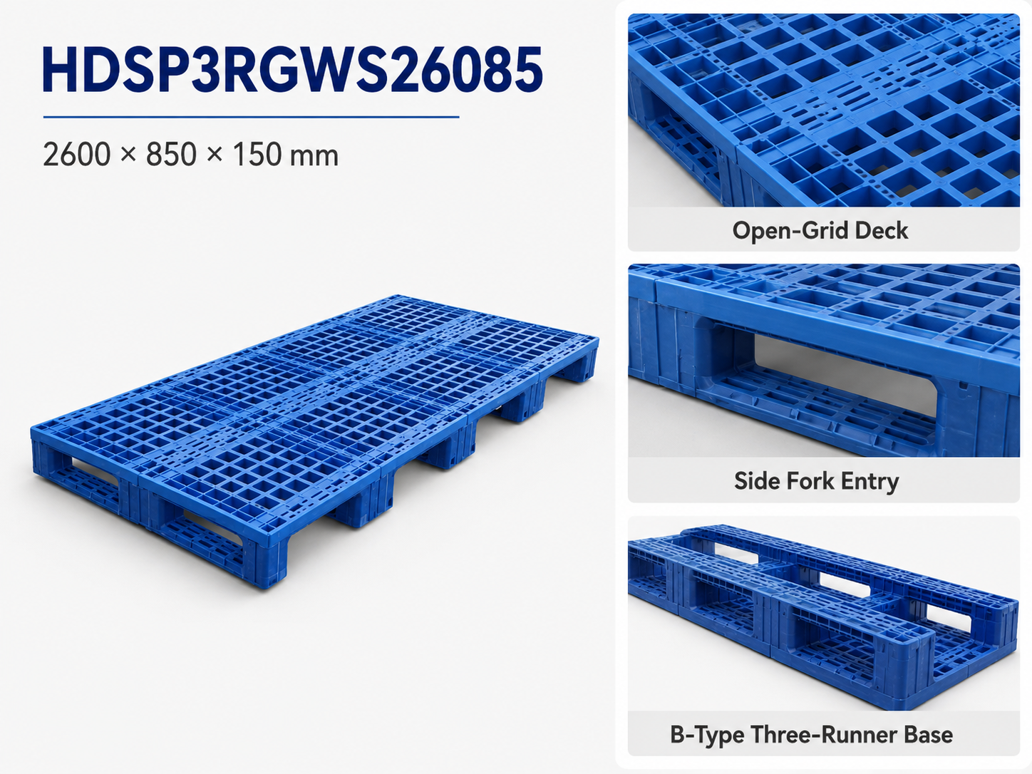 2600x850x150 mm Modular Plastic Pallet