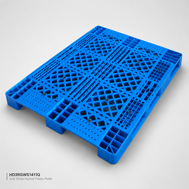 1400x1100x150 mm Three-Runner Open Deck Plastic Pallet