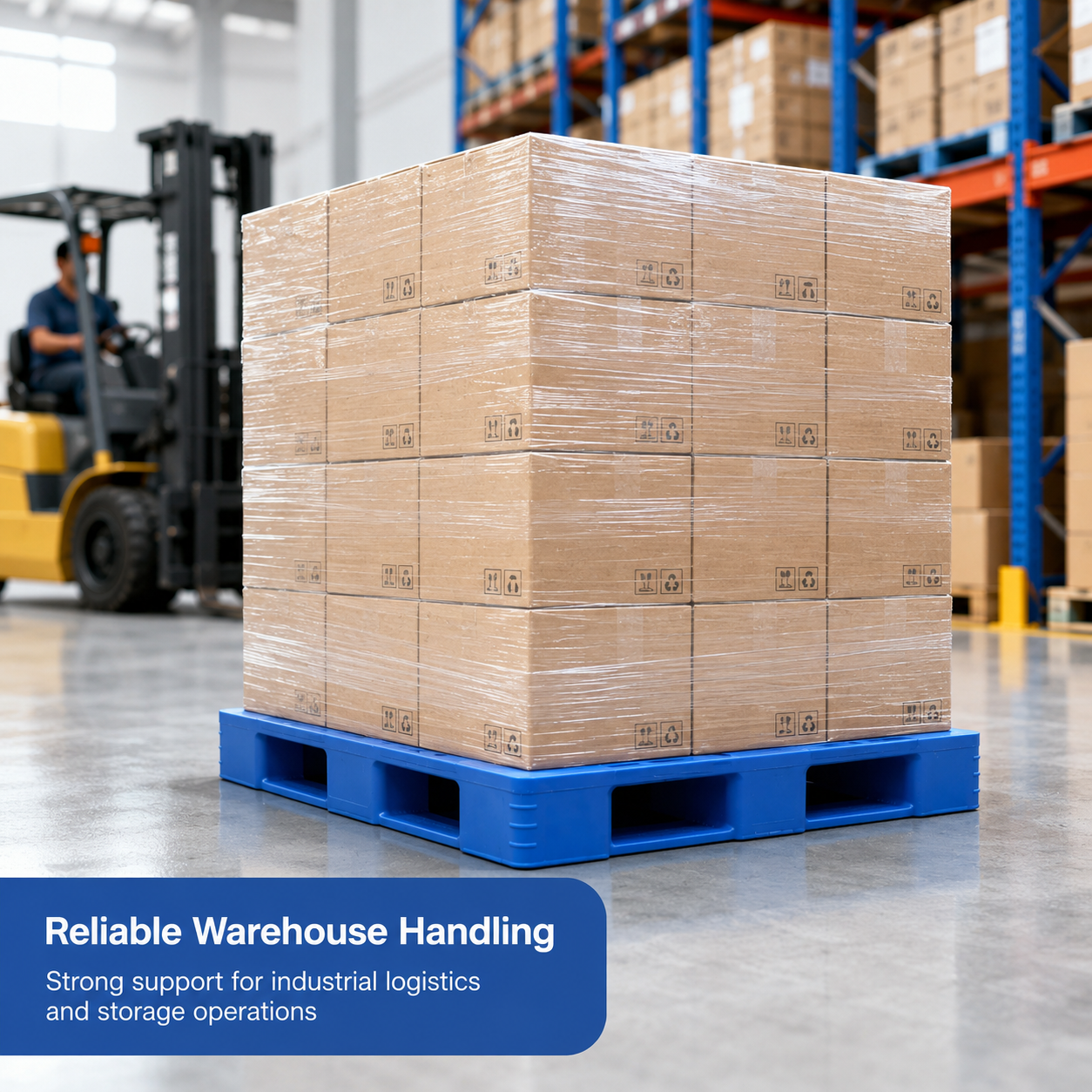 1200x1000x150 mm Three-Runner Solid Top Plastic Pallet