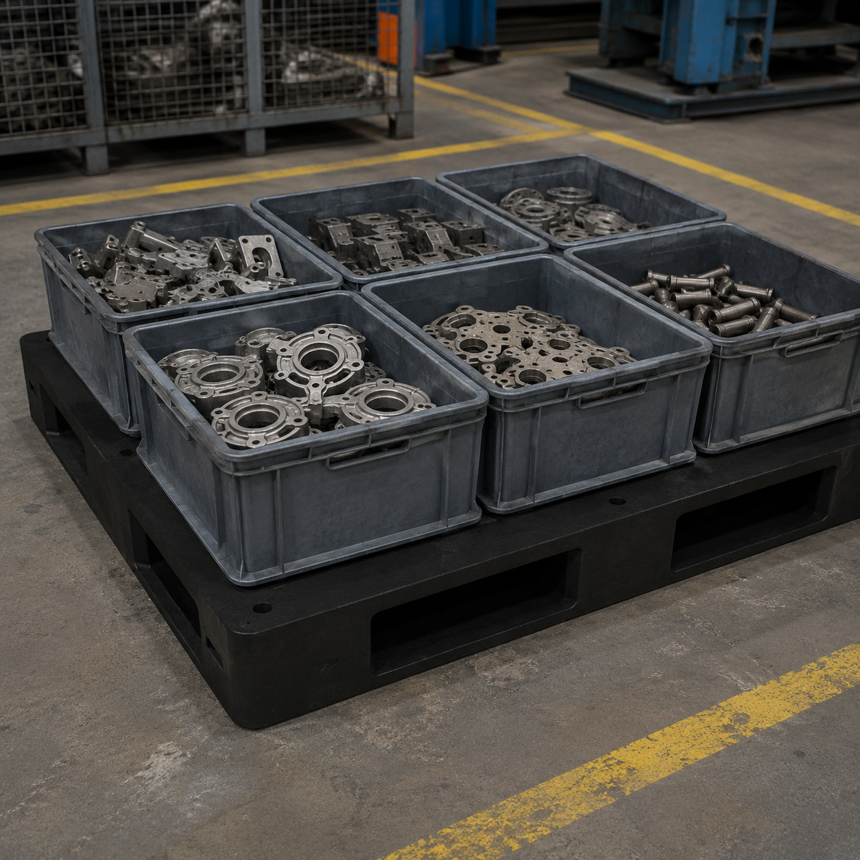 1500x1200x150 mm Double-Face Solid Top Plastic Pallet