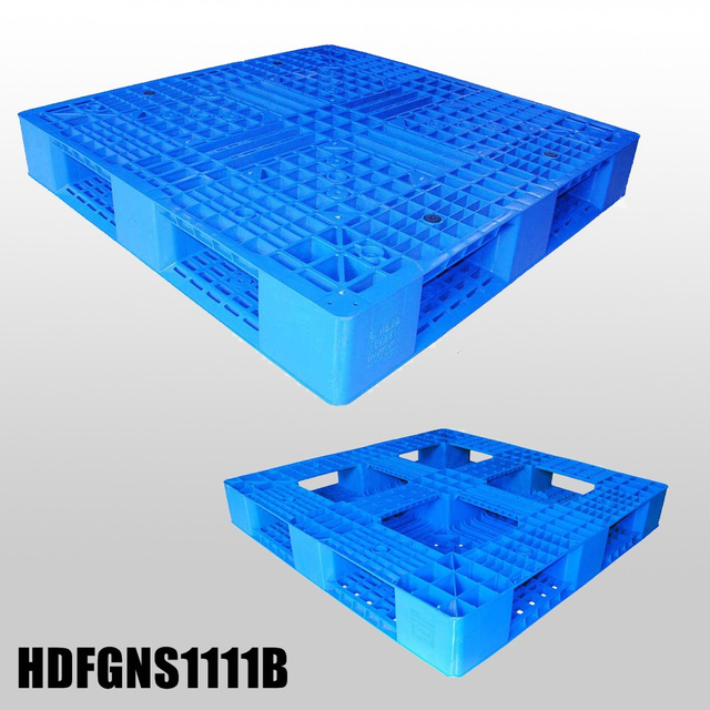  1100*1100*150 mm plastic pallet with full perimeter bottom and open decks