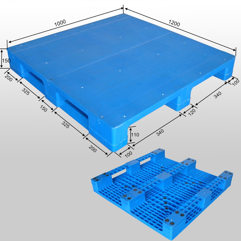 1200*1000 Three Runners Closed Deck Heavy-duty Hygeian Plastic Pallet ...